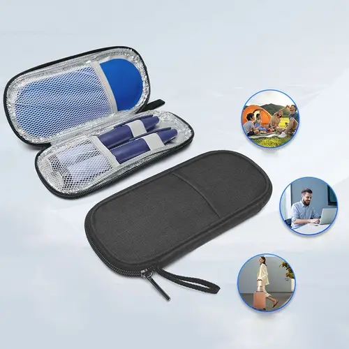 단색 인슐린 냉각 백, 방수 단열 포켓 알약, 당뇨병 환자용 보호대, 유광 저온 보관 백 