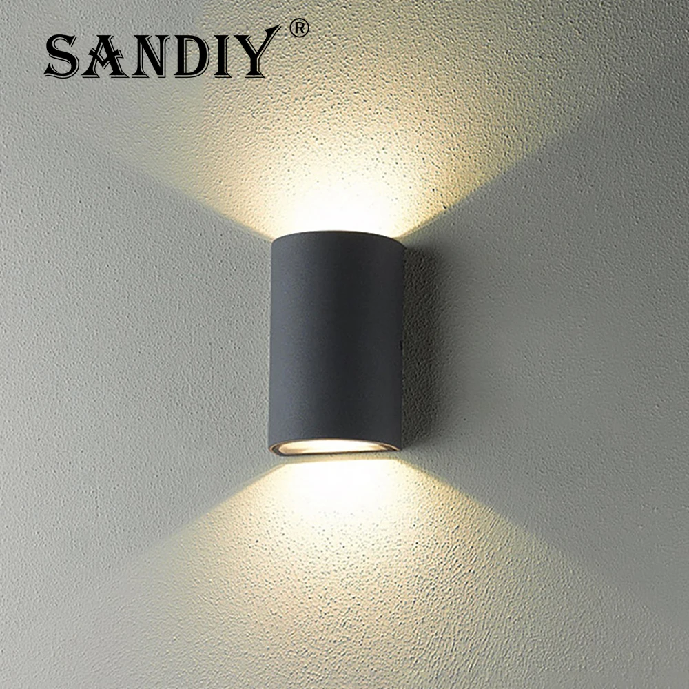 SANDIY LED kinkiet zewnętrzny wodoodporny IP65 ganek ogrodowy kinkiet kryty sypialnia dekoracja nocna oświetlenie lampy aluminium