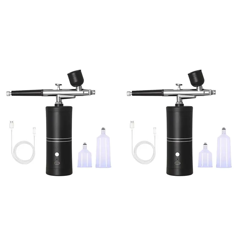 AC88-2X New Airbrush KIT Cordless Rechargeable Compressor Airbrush Set, Automatically Handles Model Painting, Nails, Makeup
