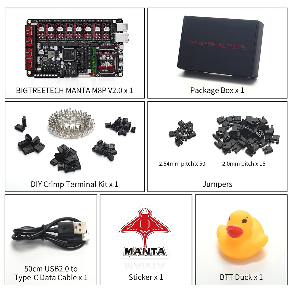 BIGTREETECH Manta M8P V2.0 Motherboard Stealthy Hi-Speed Kit TMC5160T Plus CB1 For Raspberry Pi Klipper Voron Ender 3 3D Printer