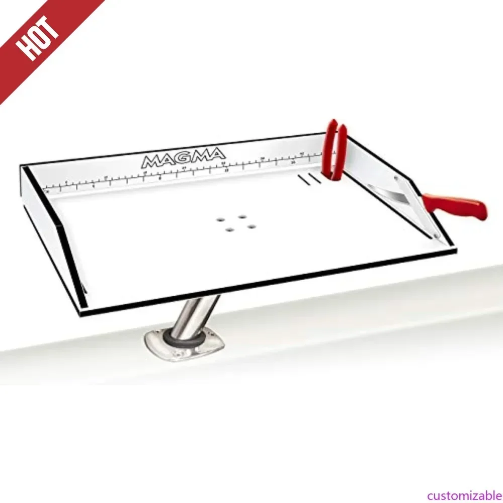 

Customizable-Magma's 21" Inch Fishing Fillet Table - Bait/Fillet Mate With LeveLock Mount, Rod Holder - HDPE, UV-Stabilized - Kn