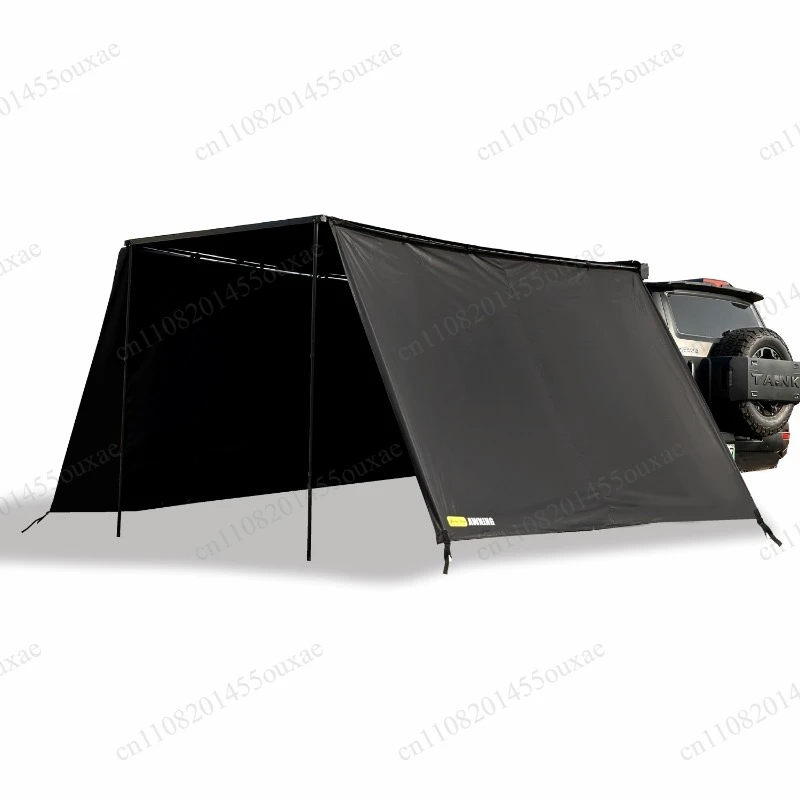 Outdoor car edge tent vinyl blackened side sunshade cloth with window screen mesh expansion RV load rainproof camping