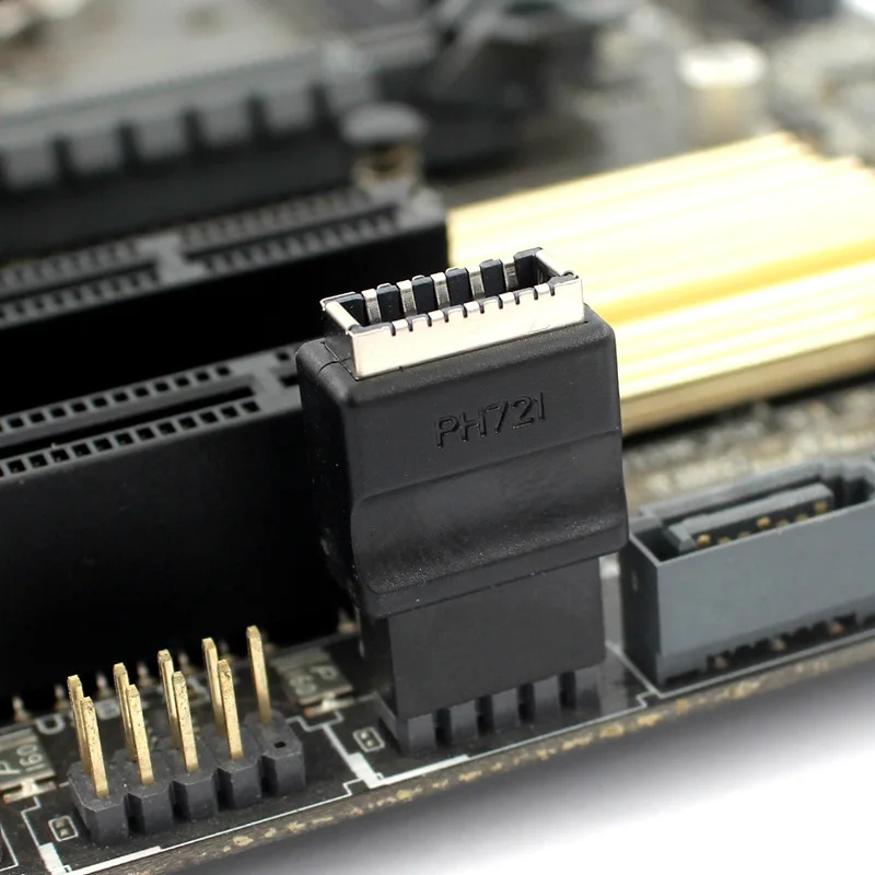 Motherboard Internal Adapter USB 2.0 9Pin to 3.1 Type-E (A-Key) Female Converter for Extending USB C Ports on Front Panel of PC
