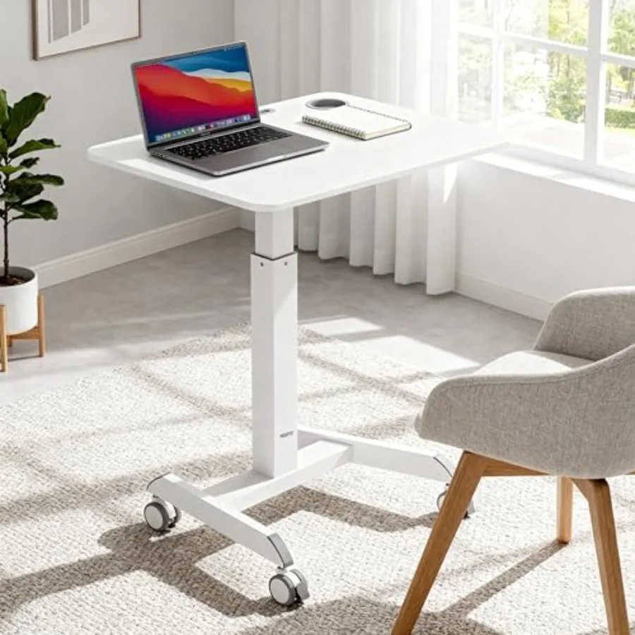 Laptop Cart Rolling Desk Adjustable Height with 28.5