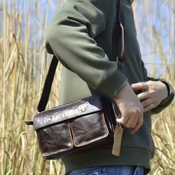 AETOO borsa a tracolla in stile retrò borsa a tracolla incrociata in pelle di mucca conciata alle piante borsa a tracolla incrociata casual all-in-one giapponese coreano s