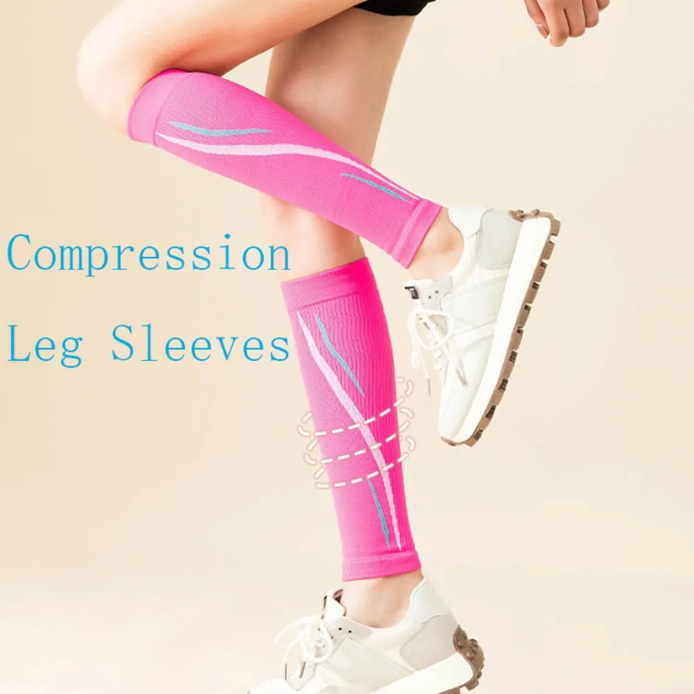 

1 pair Leg Cover Compression Leg Sleeves Professional Breathable Calf Compression Sleeve Non-Slip Elasticity Sports Sock Sleeves