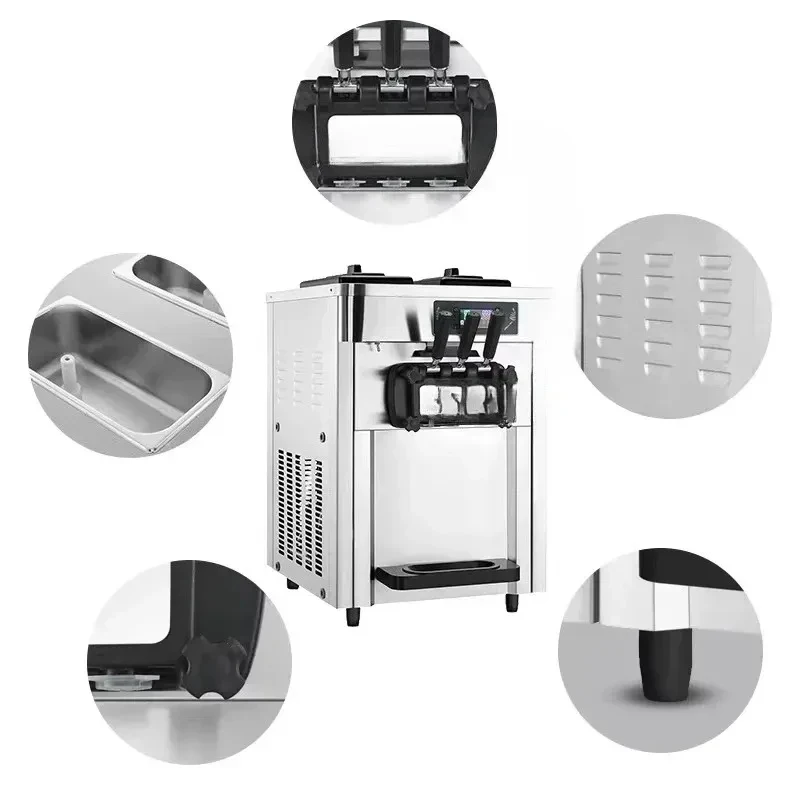 22L/H 220V 50HZ 2+1 Mixed Flavor Soft Serve Dessert Maker Commercial High Output Frozen Dessert Dispenser Factory Price