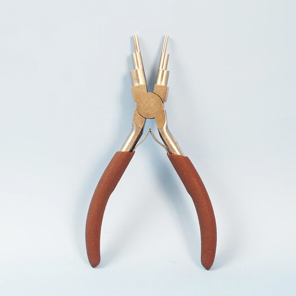 6-in-1 Kohlenstoffstahl-Multifunktionszange für die Herstellung von Ösen, 5,9 Zoll, sechsteiliges Schmuck-DIY-Werkzeug für Ohrringhaken und Karabinerverschlüsse. – Detail 5