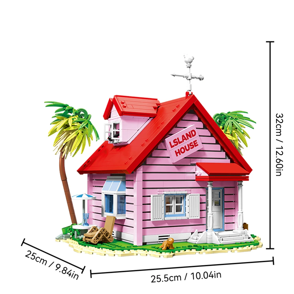 Creative Building Blocks Set Island House Seaside Villa Wooden Cabin Model DIY Assembly Bricks  Toys for Kids Birthday gifts