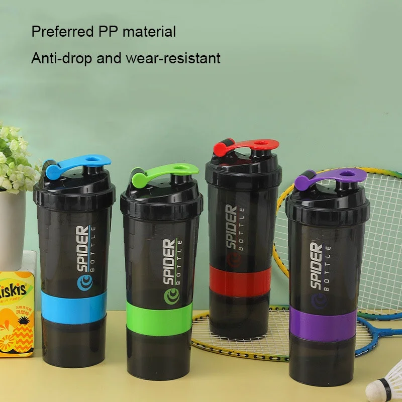 Creative Sports Shaker Cup Fitness Mixing Cup Fashion Trend Large Capacity Water Cup with Mixing Ball Convenient and Practical
