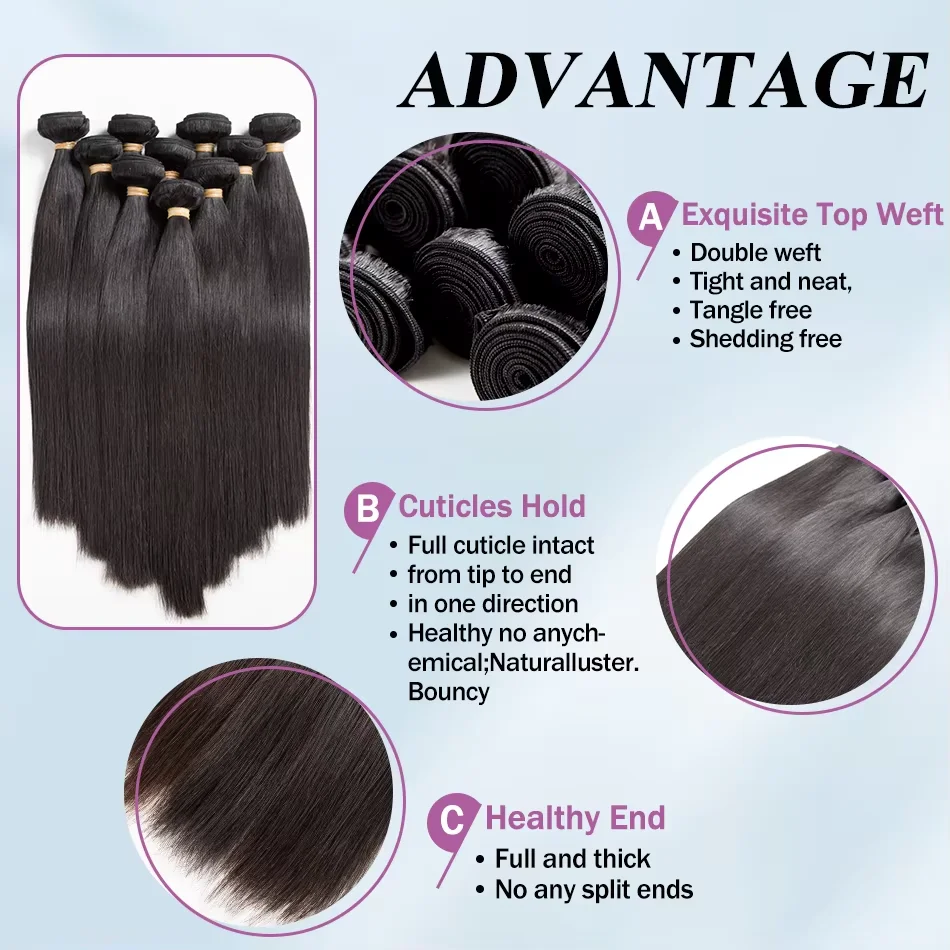 30 Inch Bone Straight 100% Bundles Deal Brazilian Virgin Human Hair 3 4 Bundles Raw Hair Extensions Natural Color Remy For Women