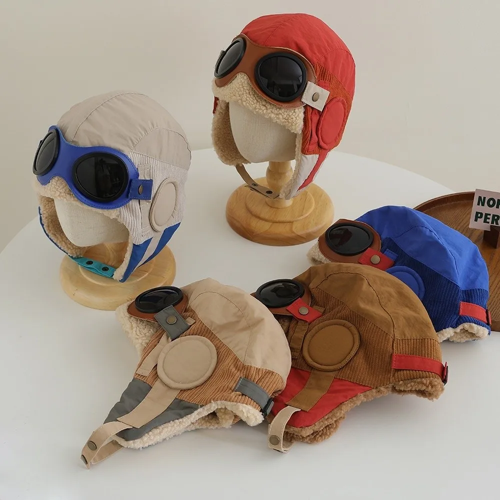 

Модная милая детская шапка-пилот с героями мультфильмов, ветрозащитная, морозостойкая, защитная шапка для ушей с очками, теплая зимняя шапка