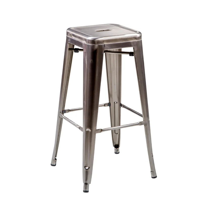 

American loft industrial style metal bar stool bar chair low stool iron stool wrought iron home bar chair