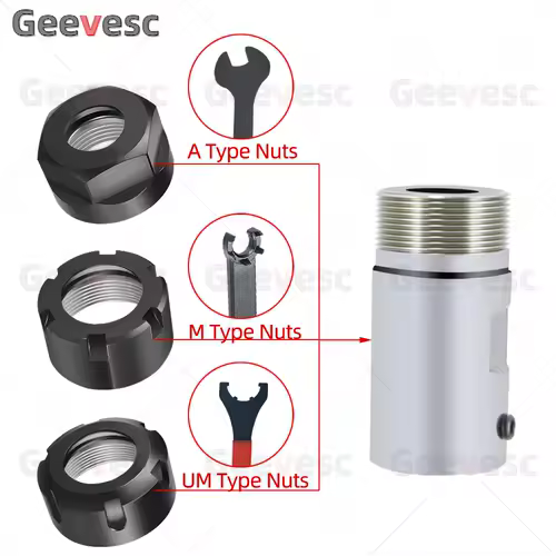 ER8 ER11 ER16 ER20 ER25 Chuck Collet Spindle DIY Motor Shaft Extension Rod Spindle Chuck Lathe Tool Spindle Tool Bar Set 4mm 5mm - Image 2