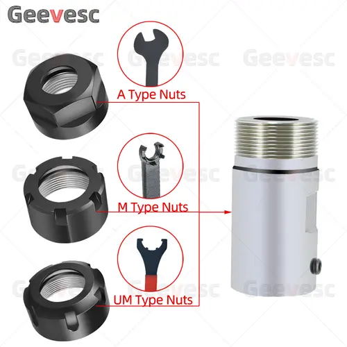 ER8 ER11 ER16 ER20 ER25 Chuck Collet Spindle DIY Motor Shaft Extension Rod Spindle Chuck Lathe Tool Spindle Tool Bar Set 4mm 5mm - Image 2