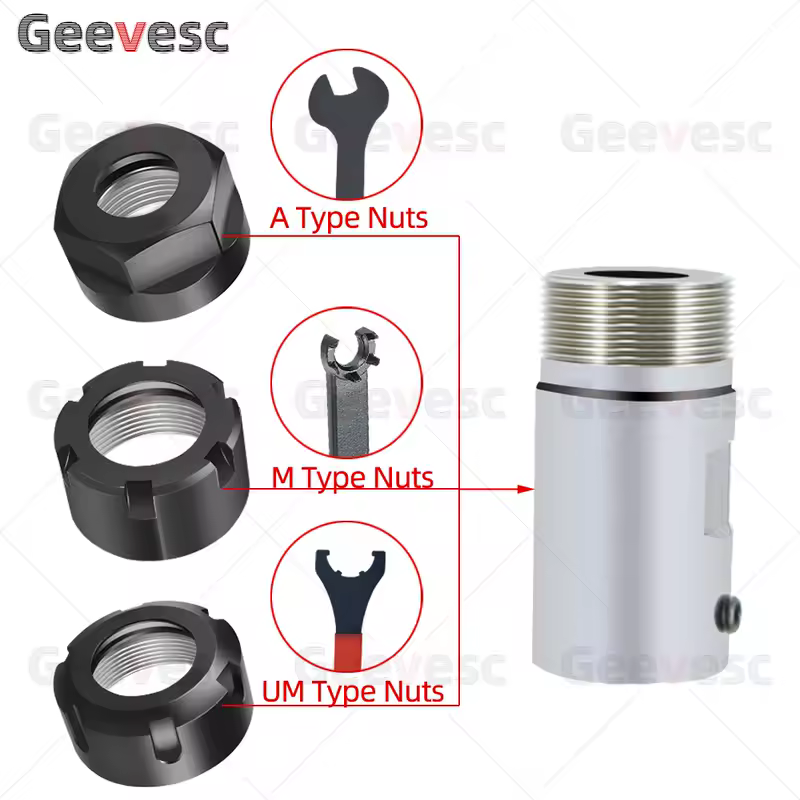 ER8 ER11 ER16 ER20 ER25 Chuck Collet Spindle DIY Motor Shaft Extension Rod Spindle Chuck Lathe Tool Spindle Tool Bar Set 4mm 5mm - Image 2