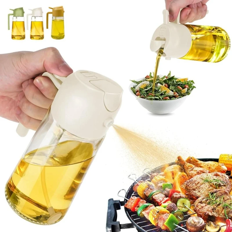 Oil Dispenser For Kitchen Spray, Oil Dispenser Bottle Spray And Pour, 2 In 1 Olive Oil Dispenser 4 Pcs