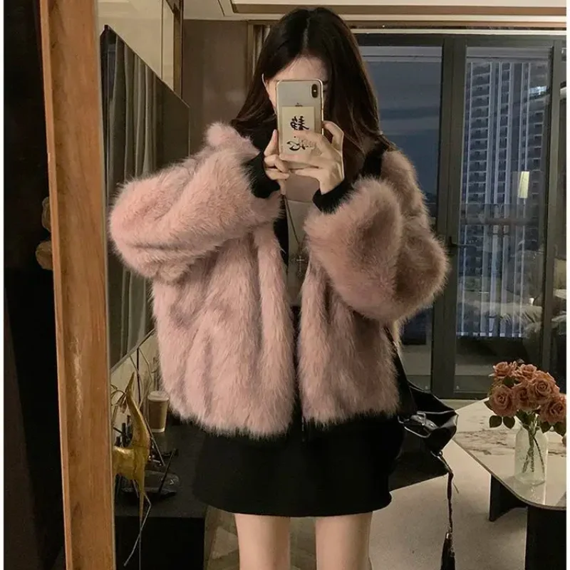 

Двустороннее зимнее пальто, женская одежда, хлопковая женская теплая одежда с капюшоном из искусственного меха норки, верхняя одежда