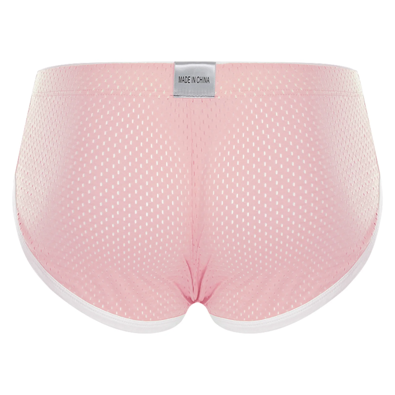 Men Mesh Athletic Boxers Hollow Out Design Anti Chafing Quick Dry Underwear Elastic Waistband Lightweight Sports Trunks for Gym