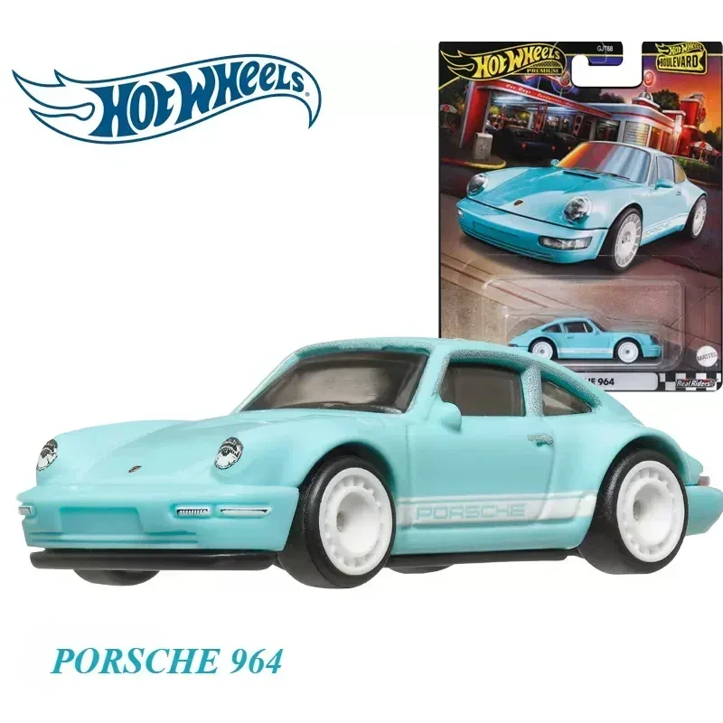 Original Hot Wheels Premium Car Boulevard Porsche 964 Toy for Boy Scale 1/64 Diecast Voiture Alloy Model Collector Birthday Gift