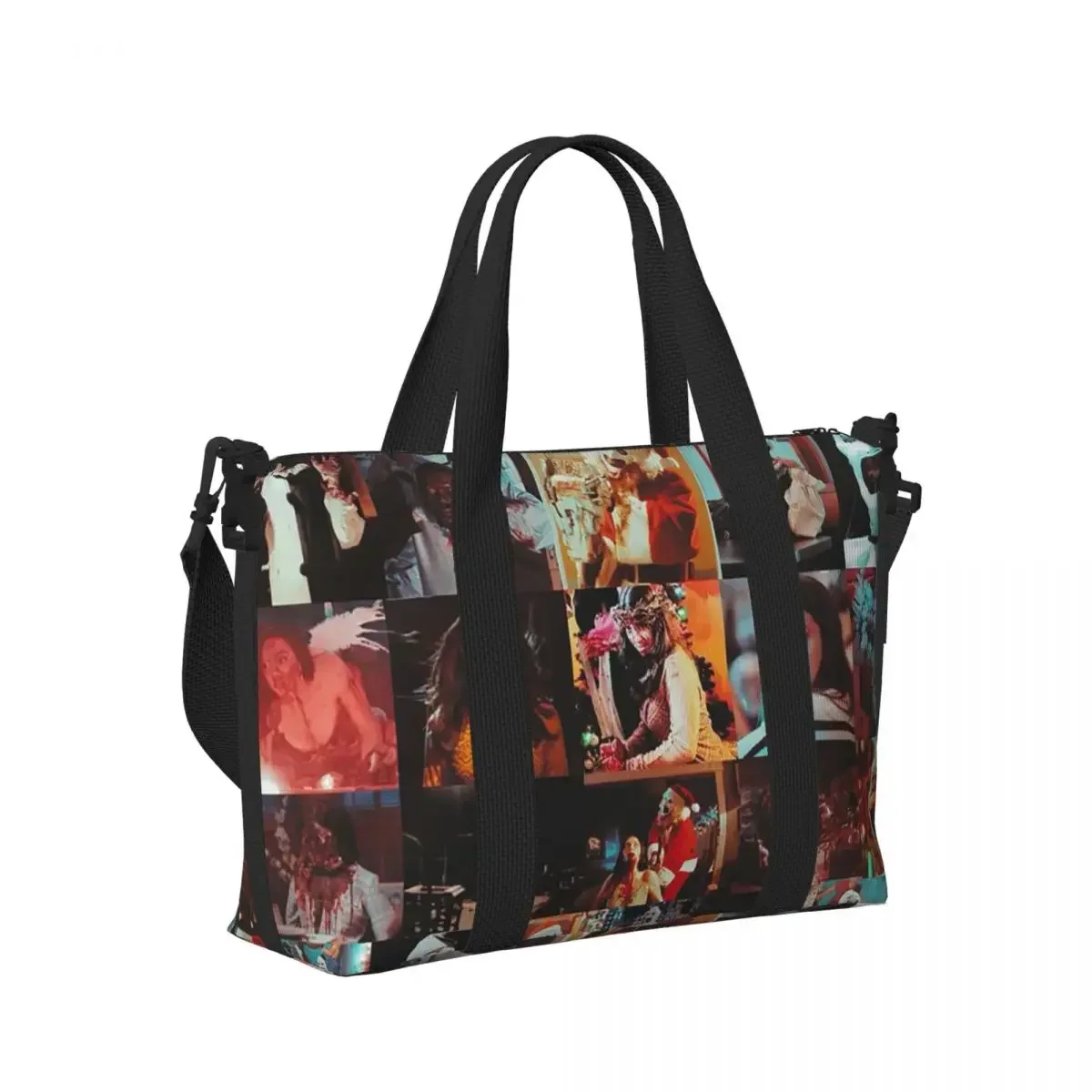 Horror Movies Terrifier Beach Travel Bag Large Capacity Tote Bags for Gym Sport Women Shopping Duffle Shoulder Bag