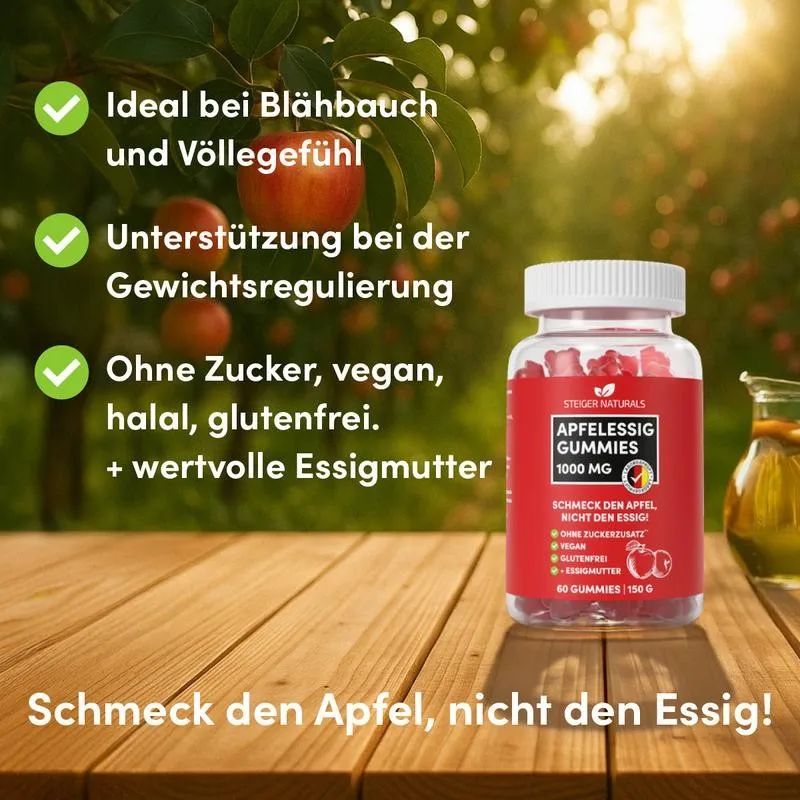 

Apple Cider Vinegar Gummies - Promotes detoxification, cleansing, Supports Cellular Energy Production, Reduces bloating