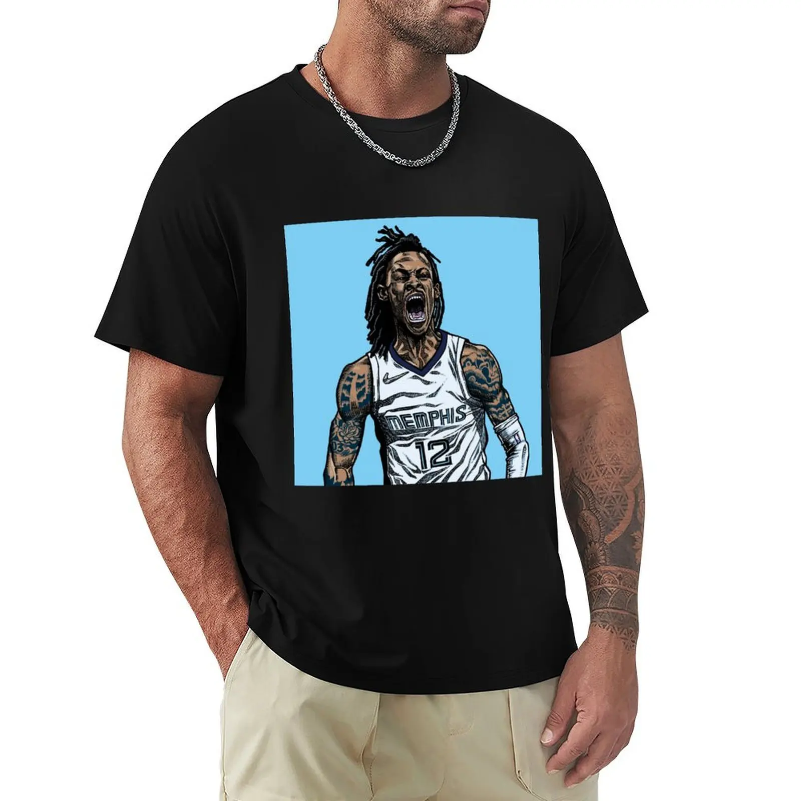 

Ja Morant shouting T-Shirt custom t-shirts Clothing Personalized t-shirt man clothes mens graphic t-shirts big and tall