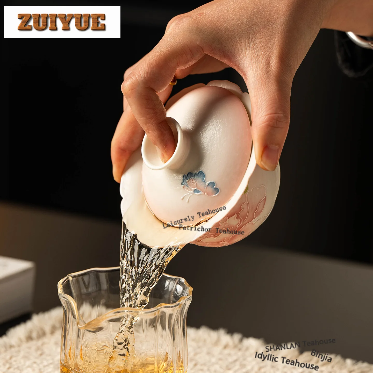 

Чайная чаша Гайвань 140 мл с ручной росписью пионами, роскошная чайница с крышкой, набор для приготовления чая, чаша с крышкой, принадлежности для чайного набора Кунг-фу, подарок ручной работы