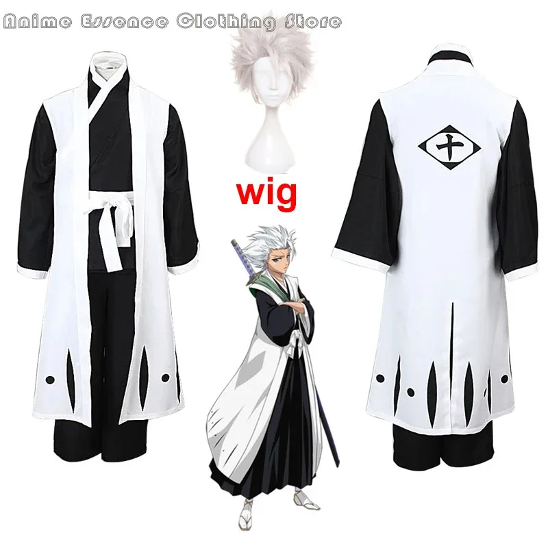 Anime Bleach Costume Cosplay Hitsugaya Toushirou Costumi Cosplay Maschio Unisex Halloween Kimono Set Vestiti Hitsugaya Bleach