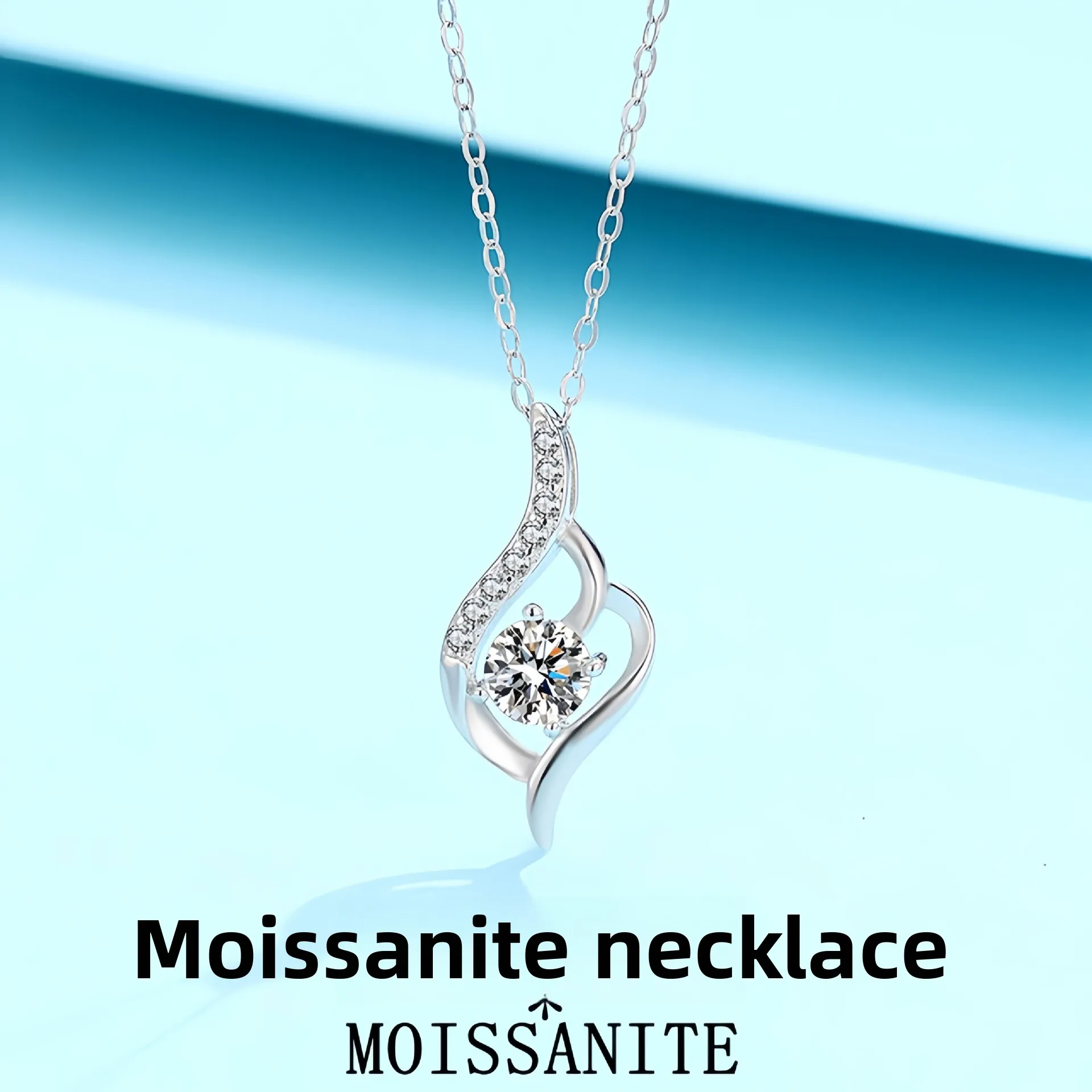 

Ожерелье в форме сердца: романтический подарок с муассанитом цвета D 1 карат, ювелирные изделия для пары любви из серебра S925 с покрытием из белого золота