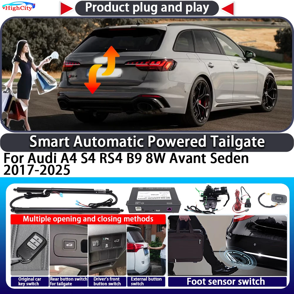 

For Audi A4 S4 RS4 B9 8W Avant Seden 2017-2025 Smart Automatic Powered Tailgate Key Control Trunk Kit Electric Power Tailgate