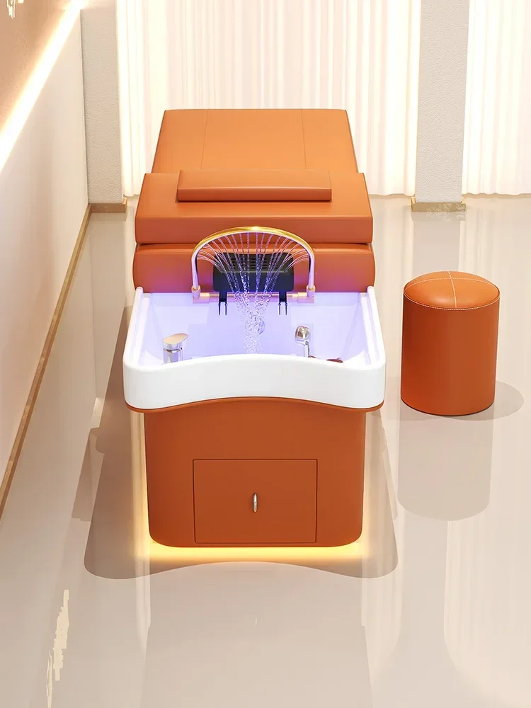 سرير شامبو لتدليك الرأس، تبخير لتدوير المياه في صالونات الشعر مع إضاءة LED، سخان مياه لسرير شامبو عالي الجودة #2