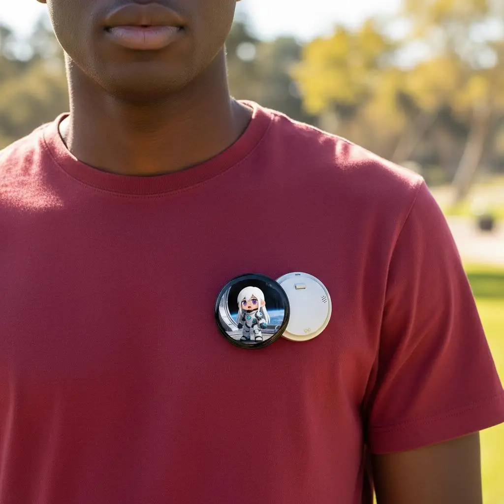 

Upgraded With Sound Smart Bluetooth Anime Digital E-Badge Pin Dynamic Electronic Badge Anime Merchandise Digital Display Badge