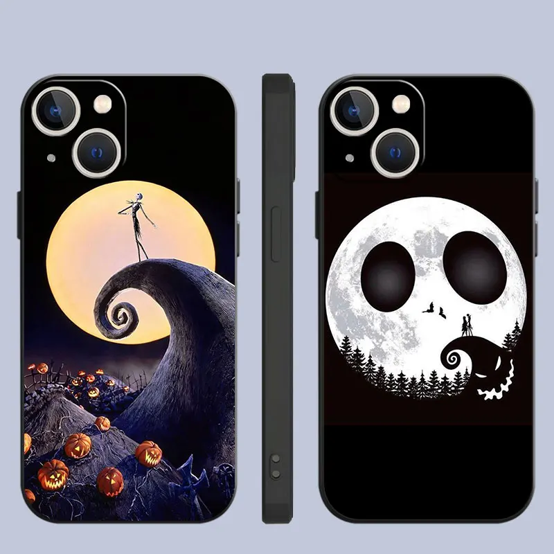 Funda For Apple iPhone 13 11 Pro Max 14 Plus 12 Mini Phone Case XR 7 8 X XS SE 6 6S 15 Soft Back Cover Disney Jack Skellington