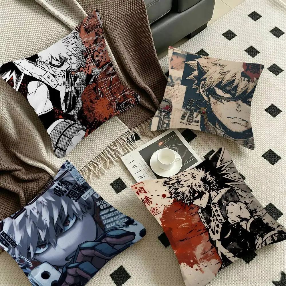 Anime Bakugou Katsuki  Cushion Cover Pillowcase Upholstery Sofa Throw Pillow Home Decor Pillowcas