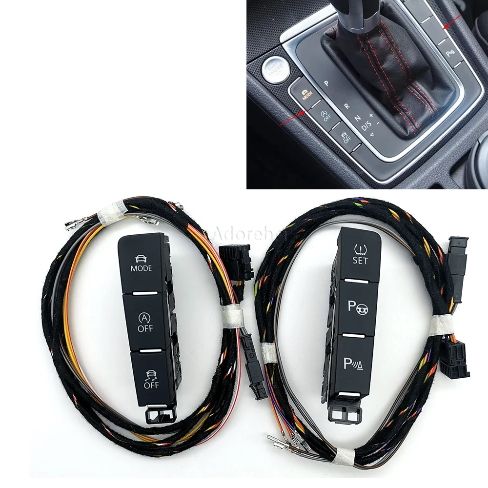 

Для VW Golf 7 MK7 левый и правый автомобильный центральный переключатель парковочного радара с кабелем ESP OFF, кнопка запуска, режим остановки, узор вождения