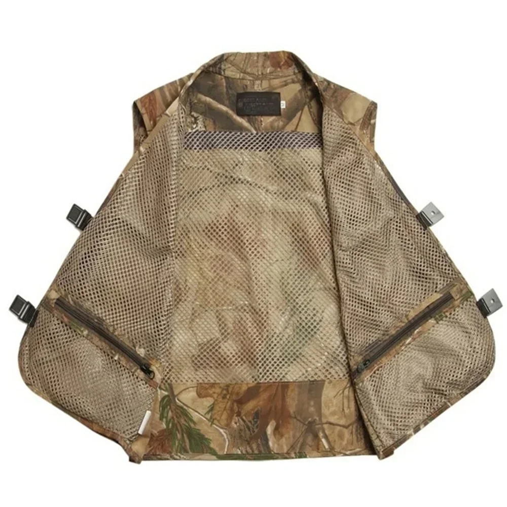Summer Baggy Causal Mens Mesh Vest Multi Pocket Photographers Male Sleeveless Jackets Gauze Green Camouflage Waistcoat for Men