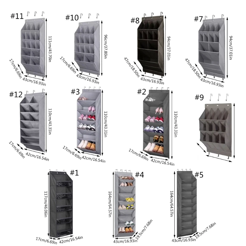 Door Shoe Rack with Deep Pockets for Multi Pairs of Shoes Hanging Shoe Cabinet image 6