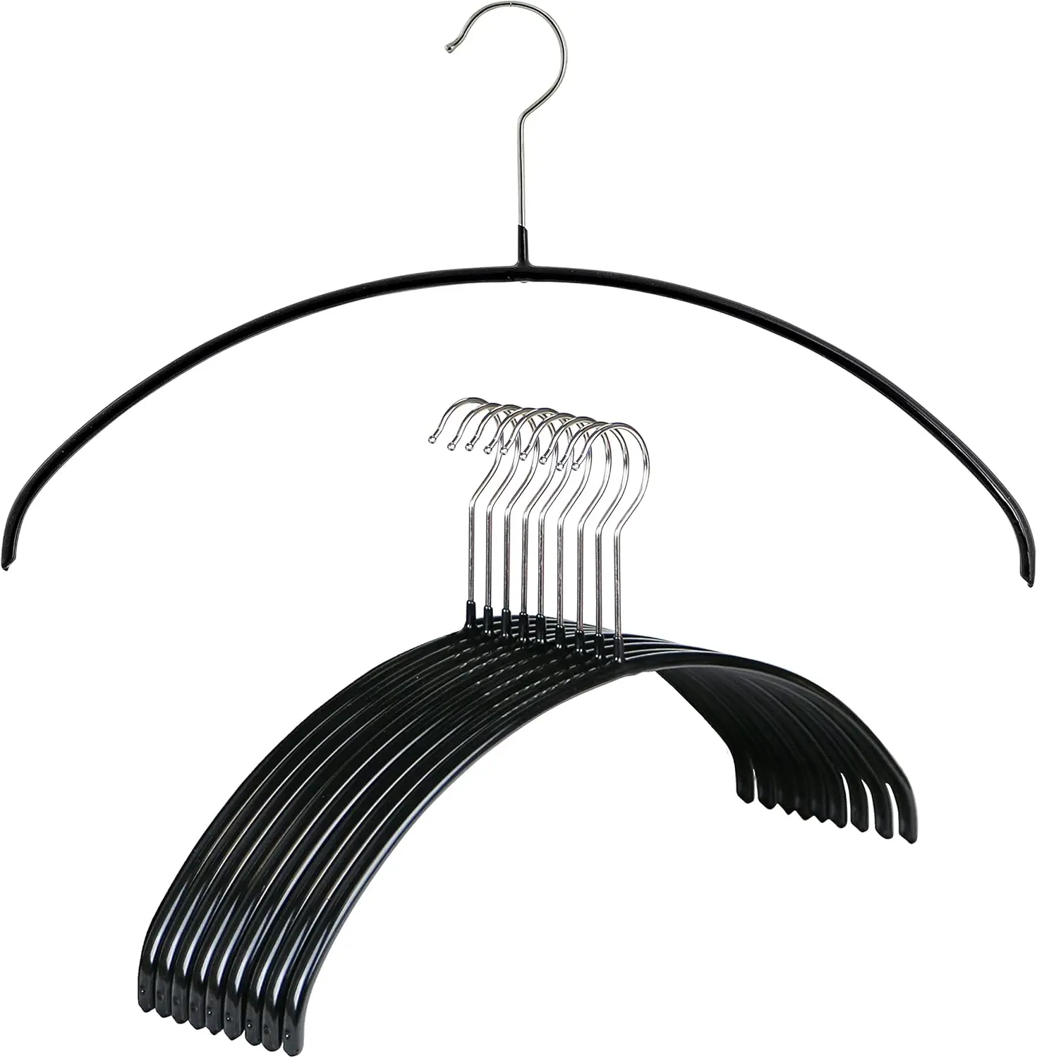 10/50 Stuks Antislip Ruimtebesparende Kleerhangers Duurzaam Stevig Contour Metalen Shirt Kleerhangers Geschikt Voor Jas Jas Pak