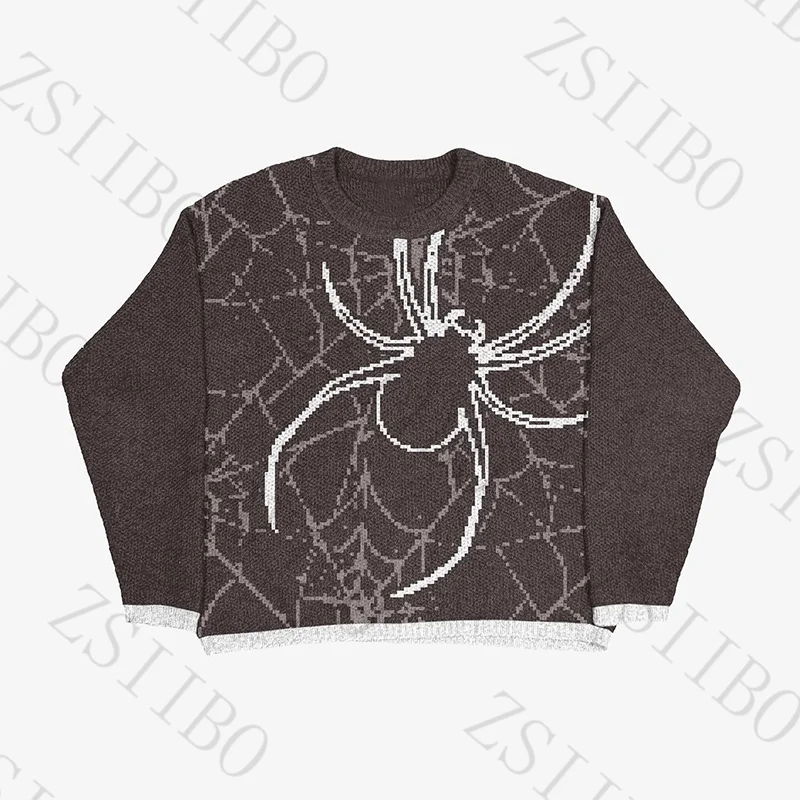 traf y2k Women\'s sweater pullover sweatshirt long sleeve winter vintage print pattern clothes hip hop oversize back school fit