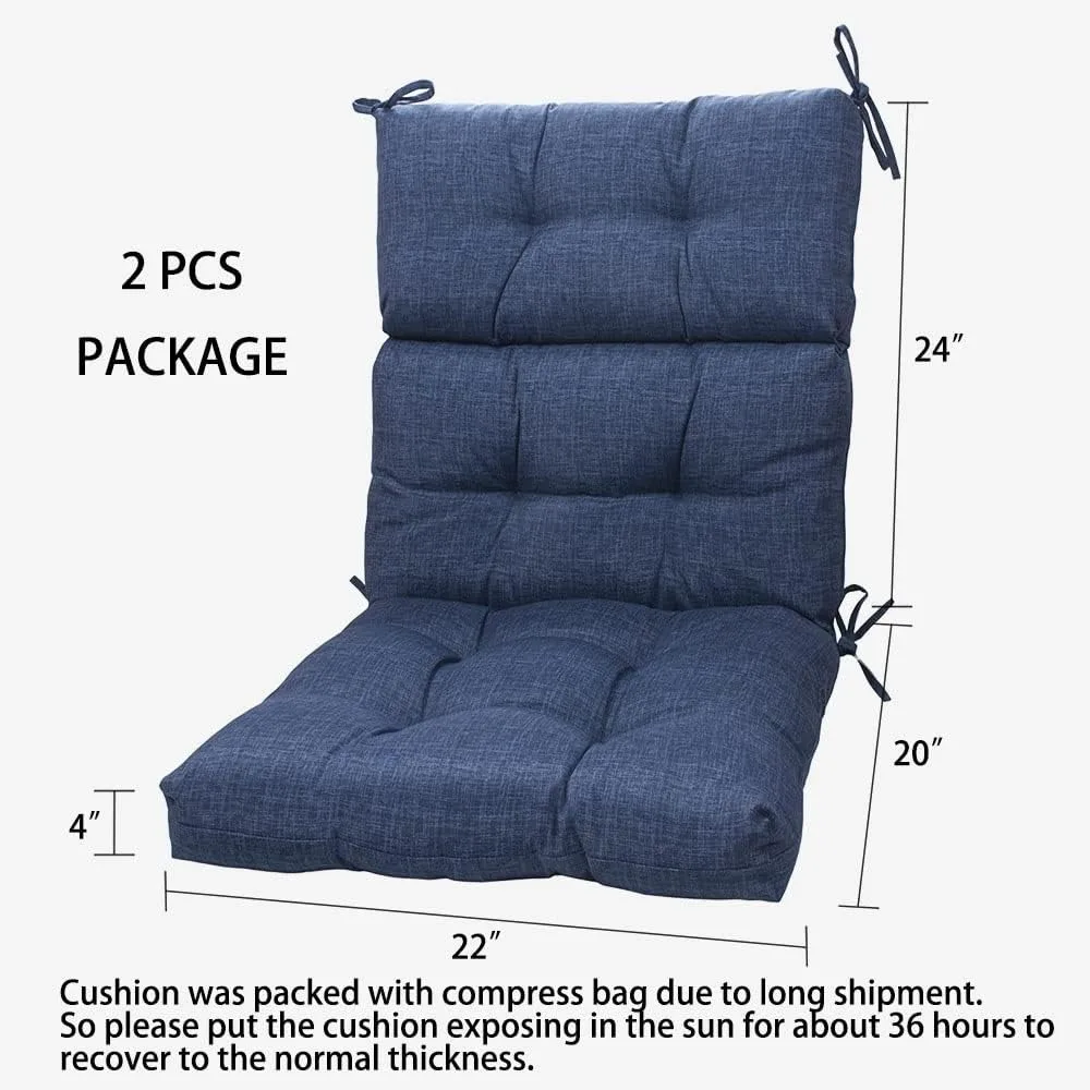 مجموعة وسائد كرسي بظهر مرتفع من MAGPIE FABRICS للاستخدام الداخلي/الخارجي مكونة من قطعتين، كرسي هزاز مقاوم للماء للجلوس العميق في الهواء الطلق #2