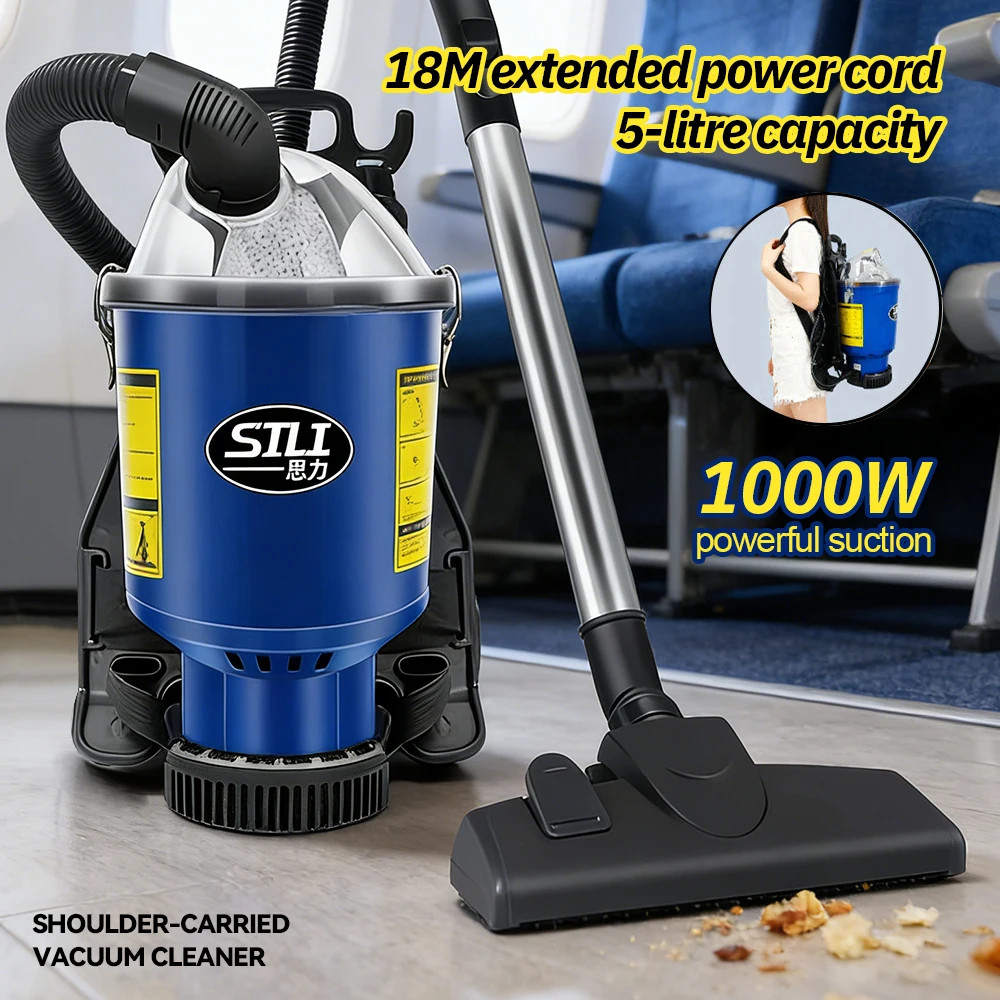 Backpack Electric Vacuum Cleaner 1000W High Power Suction Portable Vacuum for Home, Hotel, Industrial & Commercial Cleaning
