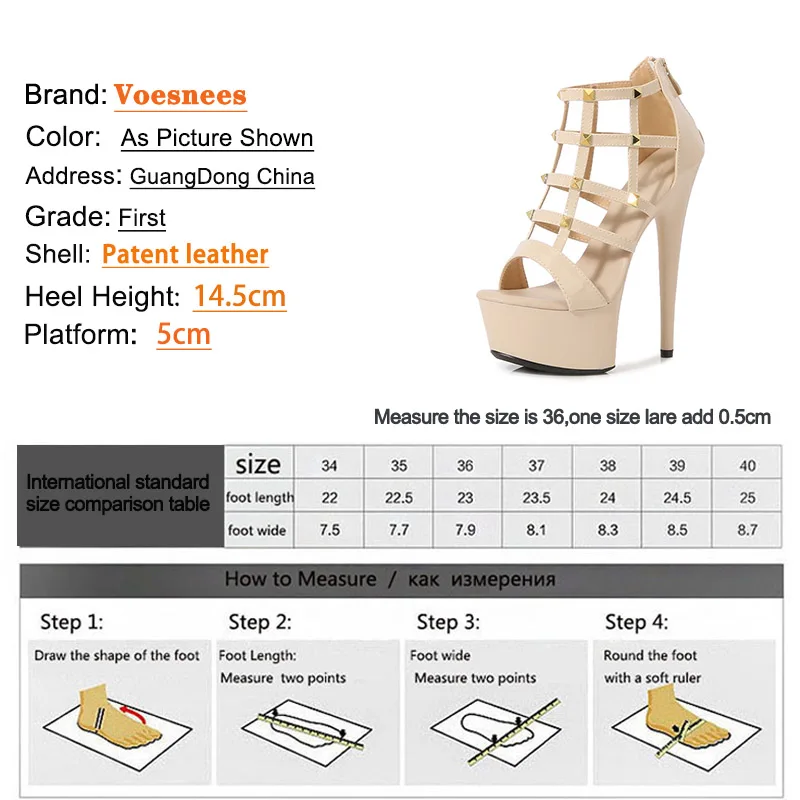 Women Sexy Thin Band Net High Heel With Metal Rivet Sandals Summer Waterproof Platforms Ladies Open-toe Stiletto Zip Party Shoes