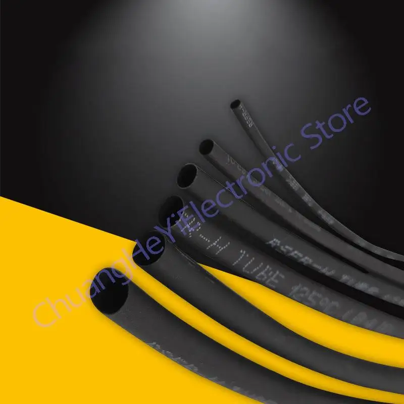 5 Meter/lot 2:1 Black 1mm 1.5mm 2mm 2.5mm 3mm 3.5mm 4mm 4.5mm 5mm 6mm 7mm 8mm 9mm DIY Repair Cable Heat Shrink Tubing Tube