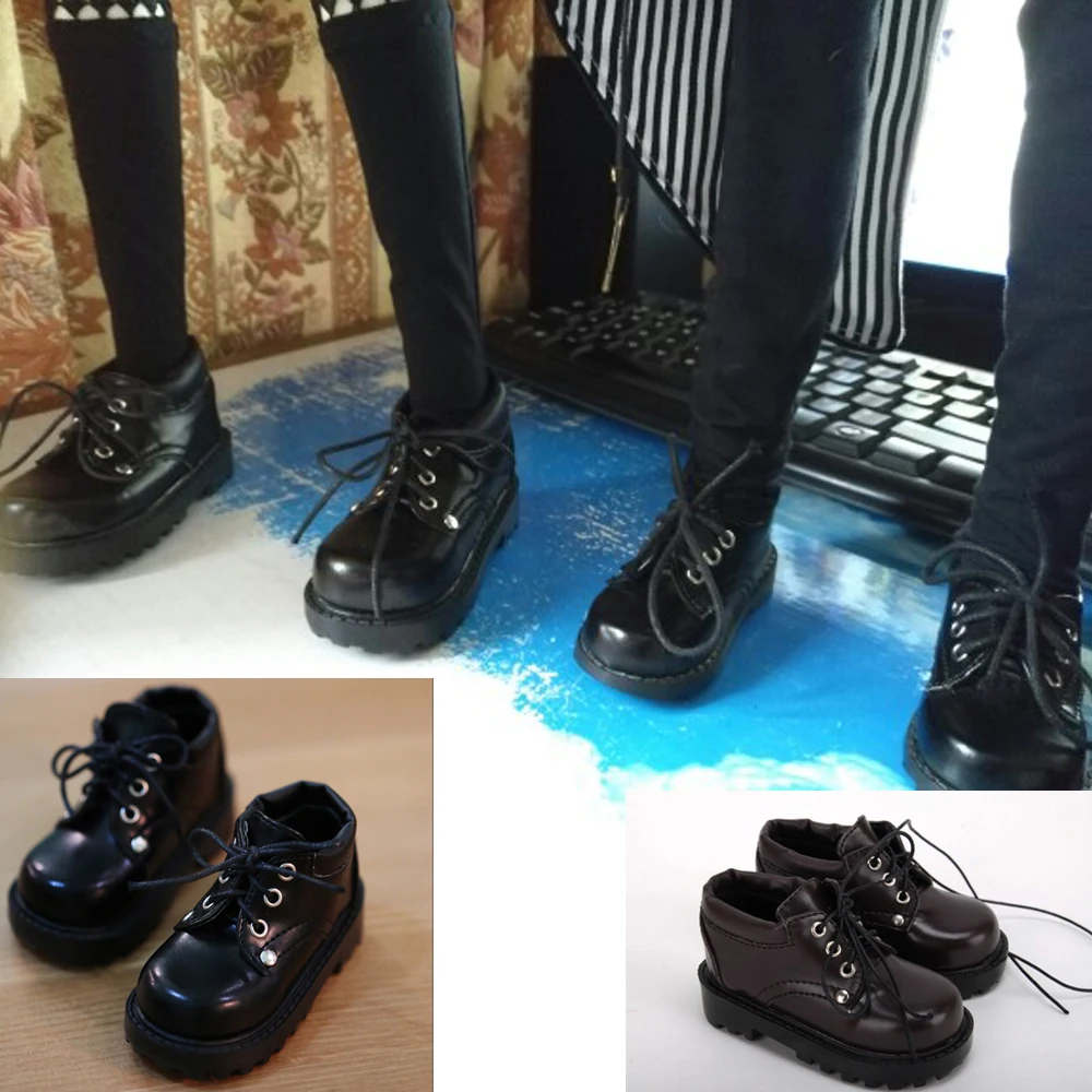 

D01-P036 children handmade toy 1/3 1/4 Doll Accessories BJD/SD doll shoes brown black Suit shoes 1 pair