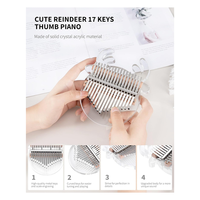 Reindeer Kalimba Thumb Piano 17 Keys Acrylic Kalimba Clear Transparent Finger Piano Musical Instruments