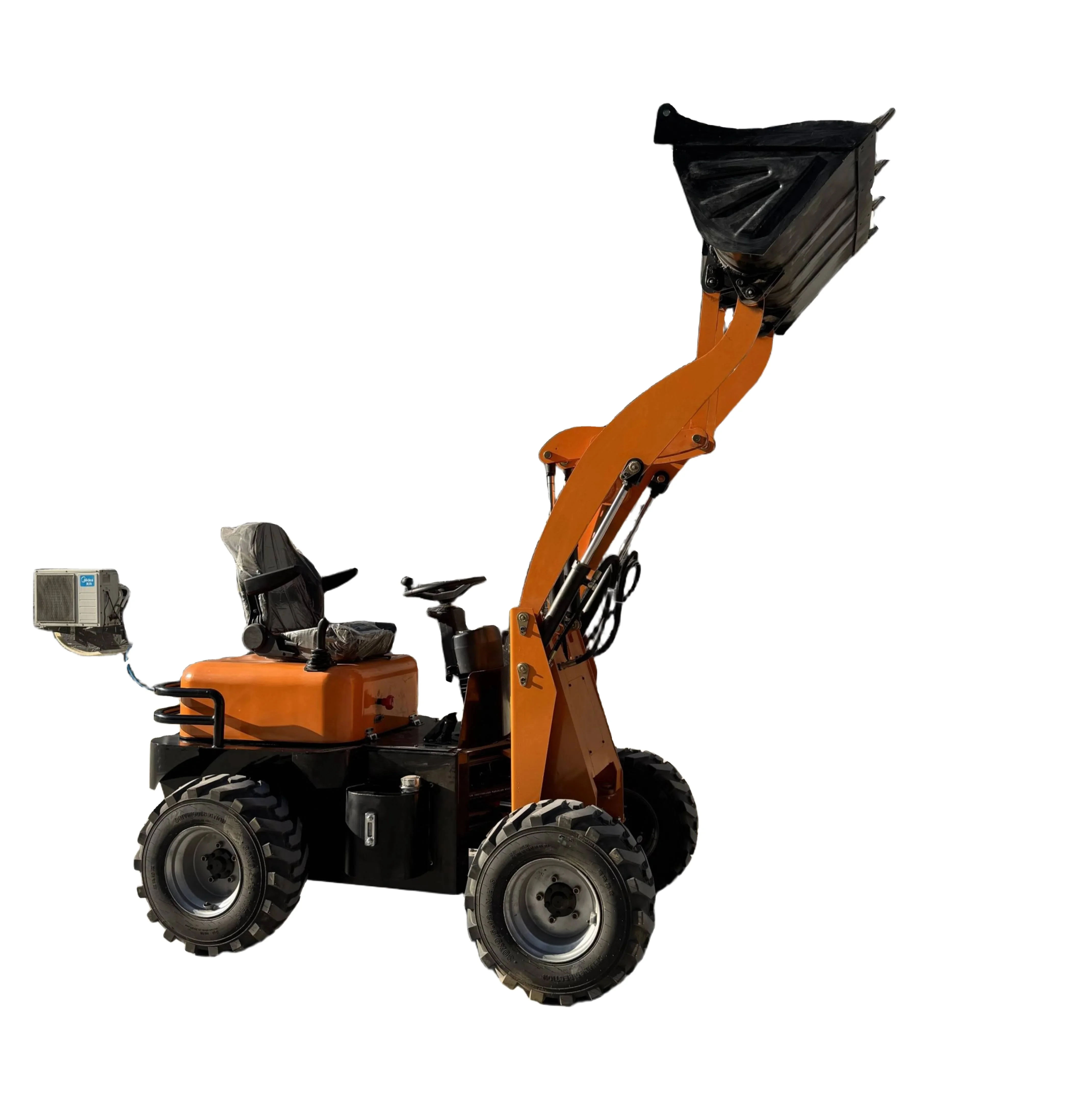 

Hydraulic Small 600kgs Front End Electric Electric Farm Mini Loader Wheel Loaders with Different Attachment