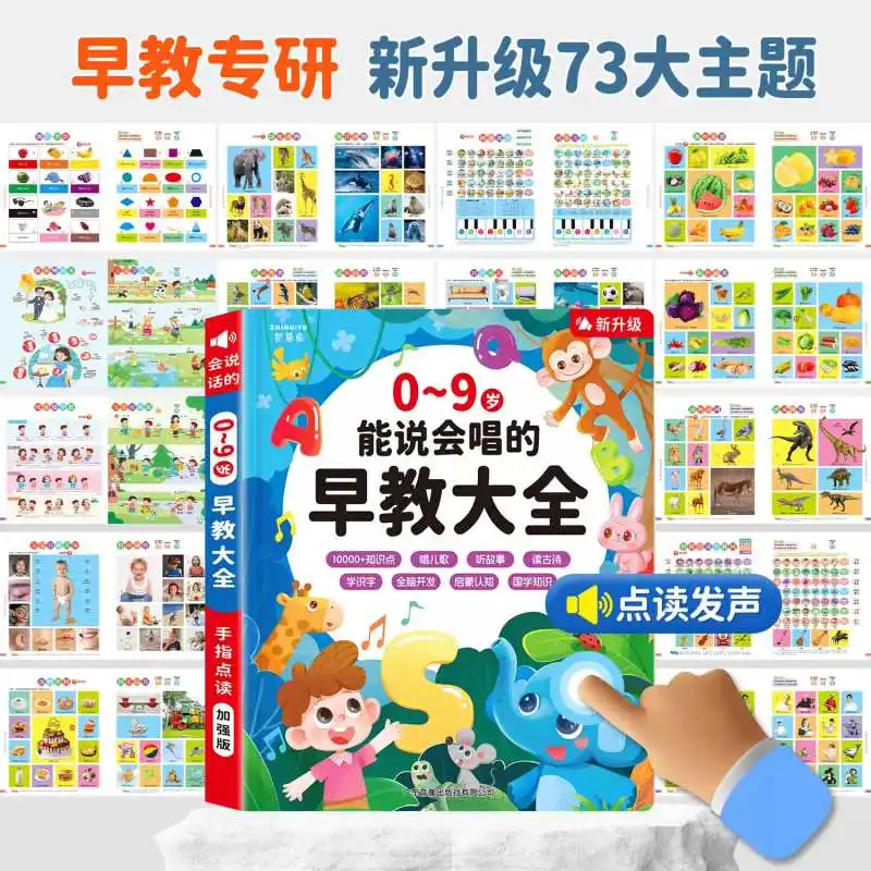Talking Finger Point Reading Sound Book, 365 Night Bedtime Stories Collection, Kids Early Education Audio Story Book