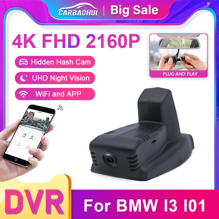 

New Plug and Play 4K 2160P Hidden WIFI Car Dvr Dash Cam Car Camera for BMW I3 I01 2013 2014 2015 2016 2017 2018 2019 2020 2021