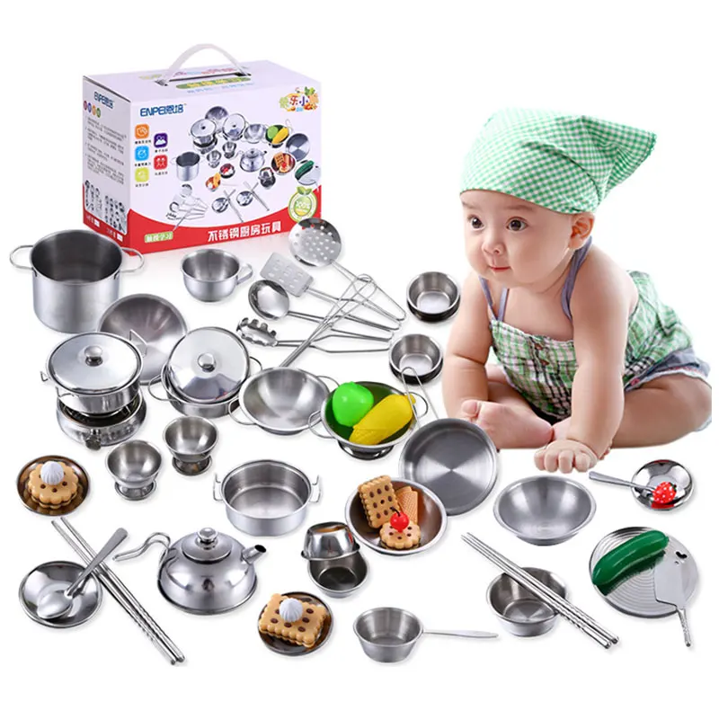 Jouets Ustensiles De Cuisine Enfant Acier Inoxydable - Set Complet 20 Pièces Pour Garçons Et Filles